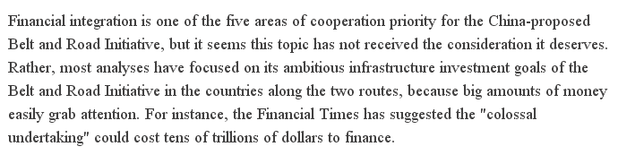 【老外談】“一帶一路”，打通資金融通新路徑