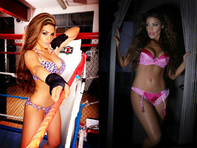 英國(guó)女模特摔跤館 吸引大批男性花錢買揍