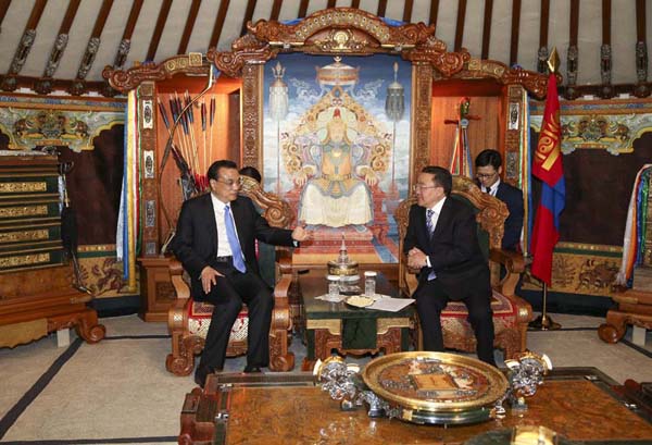 李克強會見蒙總統：愿同蒙方及各方一道加強亞歐合作、應對共同挑戰