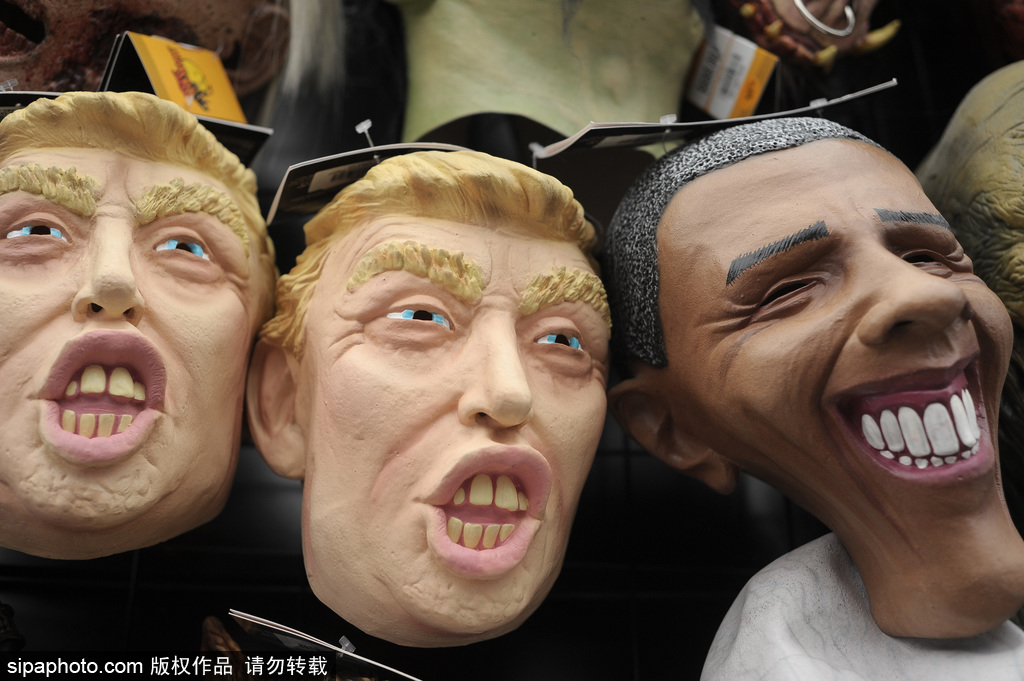 當美國大選遇上萬圣節 盤點節日期間的“特朗普希拉里”