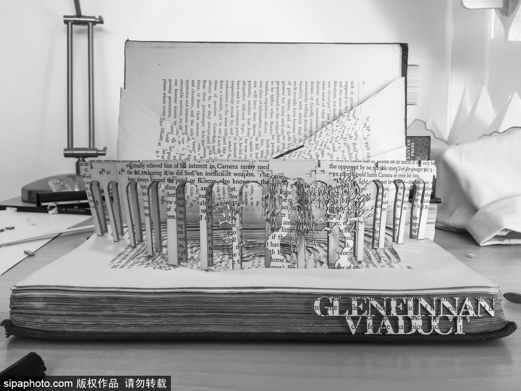 英國設計師打造立體書頁雕塑 重現哈利波特經典場景