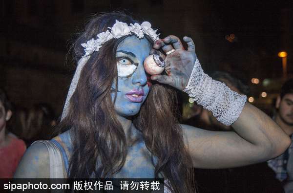 喪尸出籠！希臘雅典2017僵尸大游行血腥重口味（組圖）