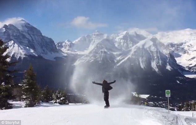 神奇！滑雪者穿過罕見雪龍卷瞬間“消失”