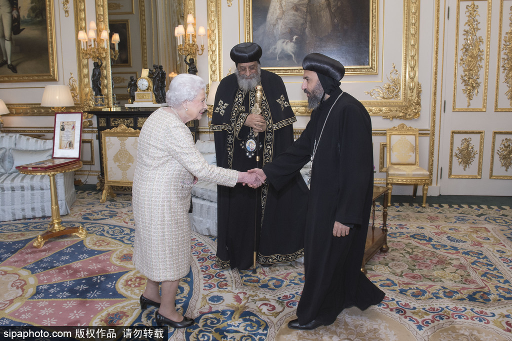 英國女王伊麗莎白二世在溫莎城堡接待教皇塔瓦德洛斯二世