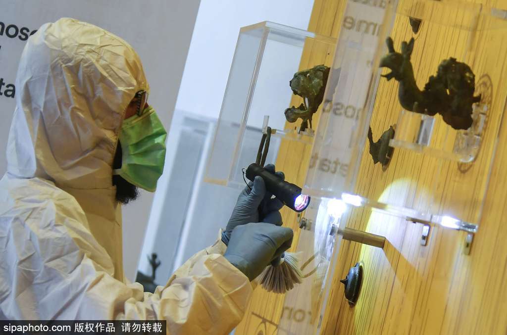 公元前6世紀龐貝古城文物被盜 調(diào)查人員現(xiàn)場勘查