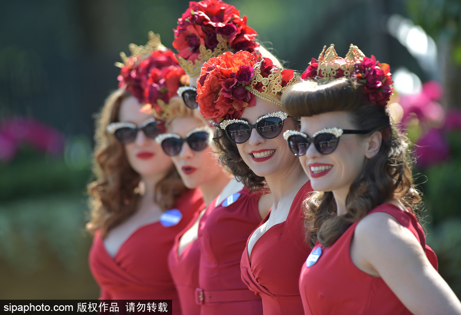 英國皇家阿斯科特賽馬會開幕 美女云集“貌美如花”