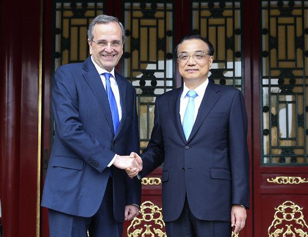 李克強(qiáng)會(huì)見希臘前總理薩馬拉斯