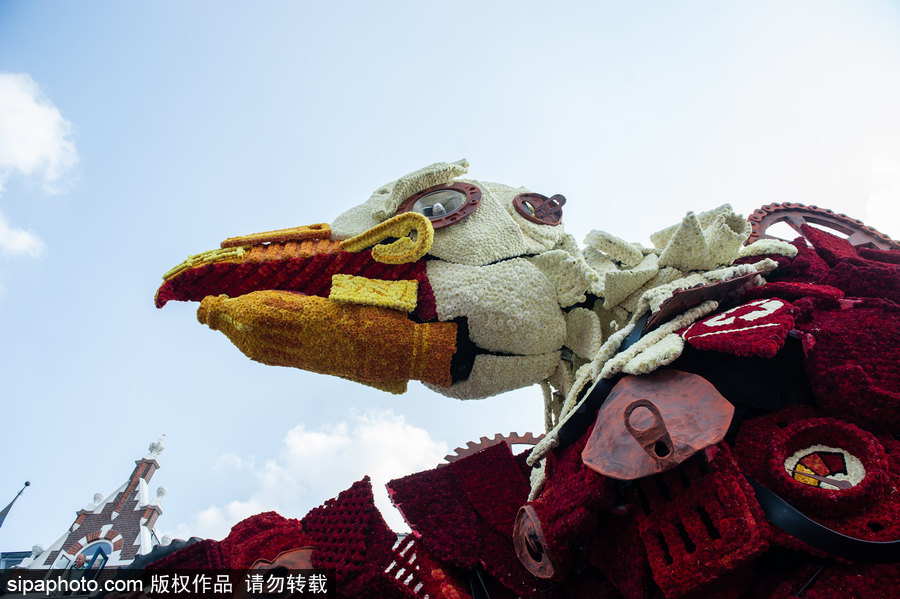 鮮花還能這樣玩 荷蘭鮮花大游行現巨型花卉“怪獸”