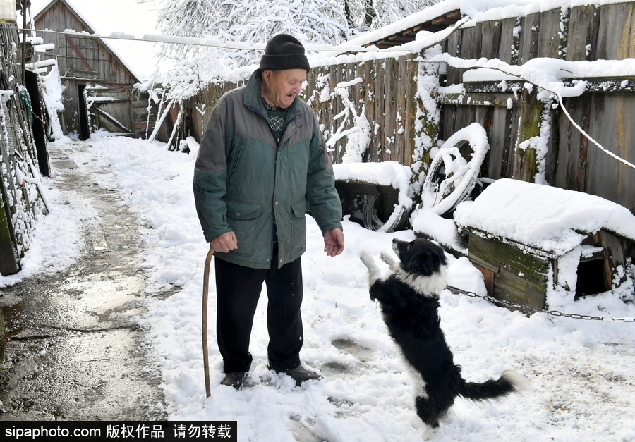生活在冰雪童話之中 白俄羅斯鄉村冬雪覆蓋