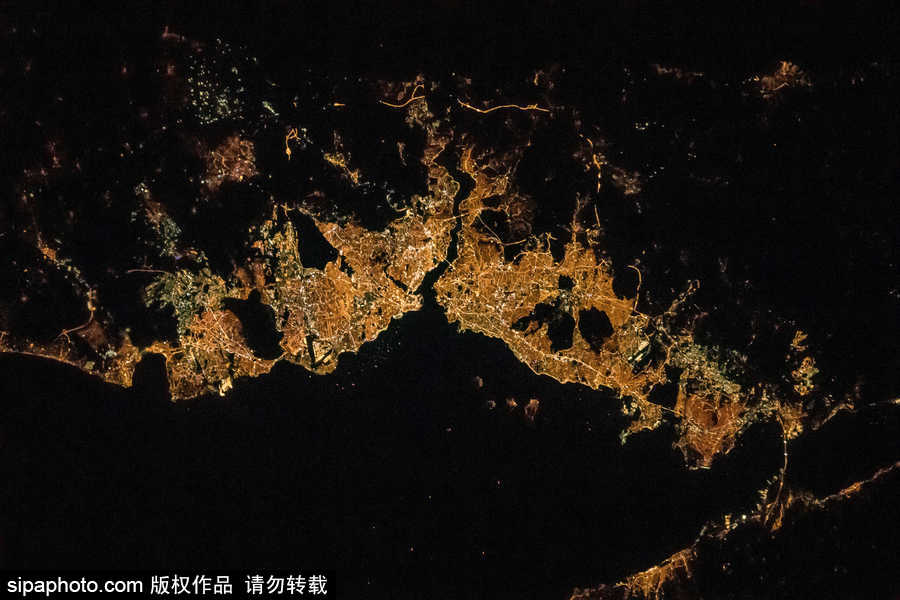 國際空間站視角下的地球城市 燈火點點如璀璨星空