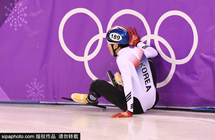 2018平昌冬奧會(huì)短道速滑：男子5000米接力A組決賽 中國(guó)隊(duì)摘銀