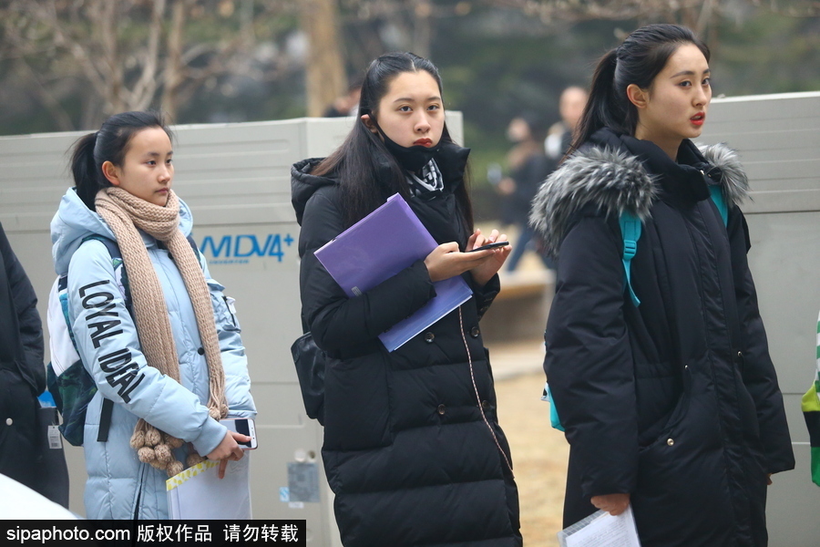 北京電影學院2018年藝考初試開考 表演學院帥哥美女云集