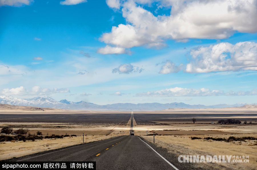 感受美國(guó)內(nèi)華達(dá)州冬季風(fēng)光 人煙稀少一望無垠