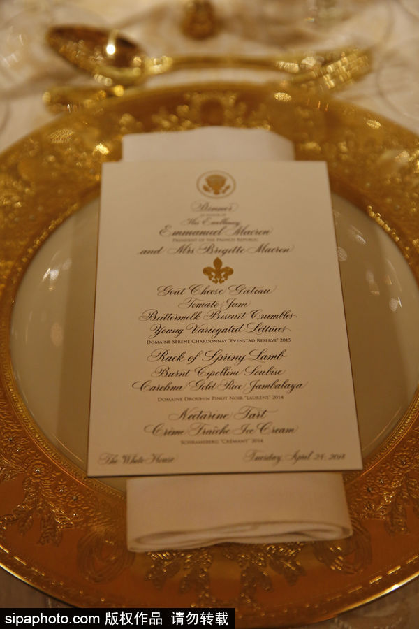 高貴又奢華！特朗普歡迎馬克龍宴會陳設曝光