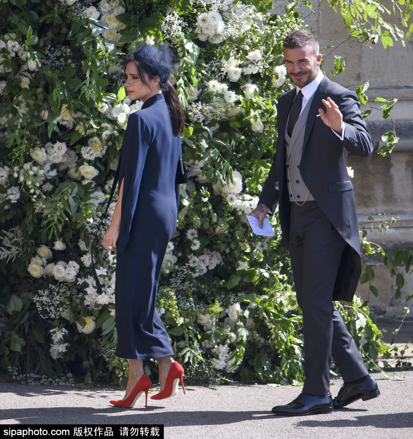 哈里王子大婚現場名流云集 貝克漢姆夫婦盛裝亮相