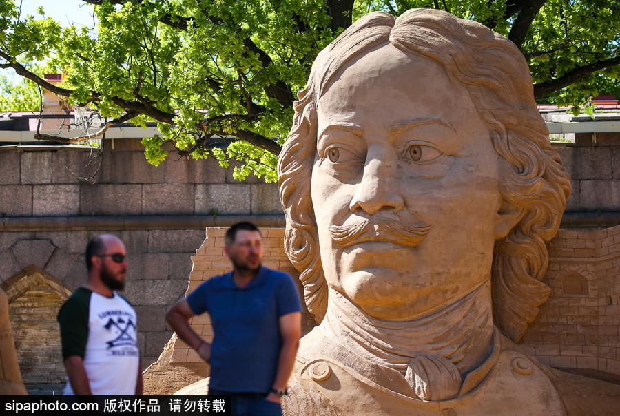 俄羅斯圣彼得堡沙雕節開幕 “兵馬俑”造型亮相吸睛