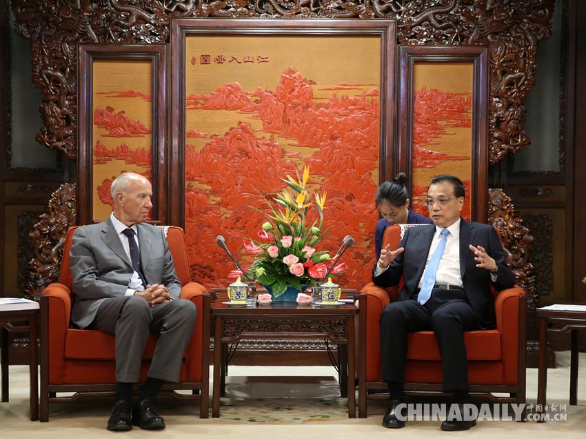 李克強會見世界知識產權組織總干事高銳