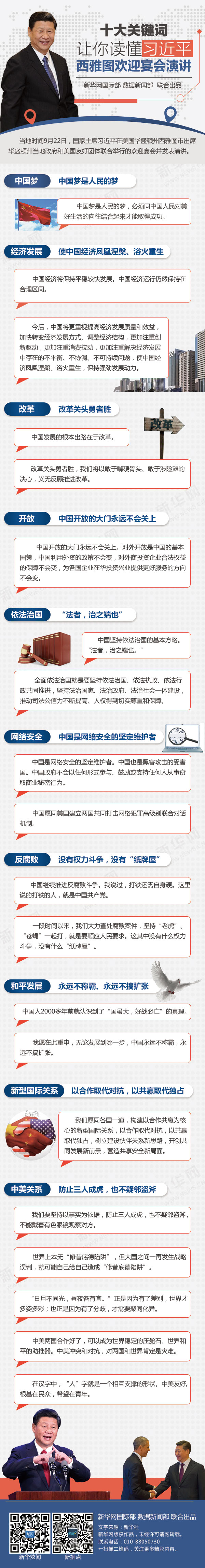 十大關(guān)鍵詞，讓你讀懂習(xí)近平西雅圖歡迎宴會(huì)演講